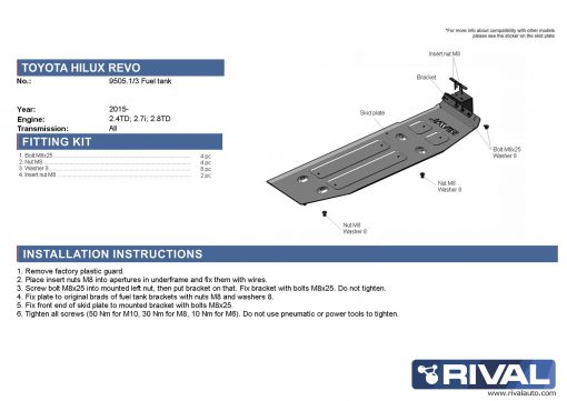 Rival skid plates toyota Hilux