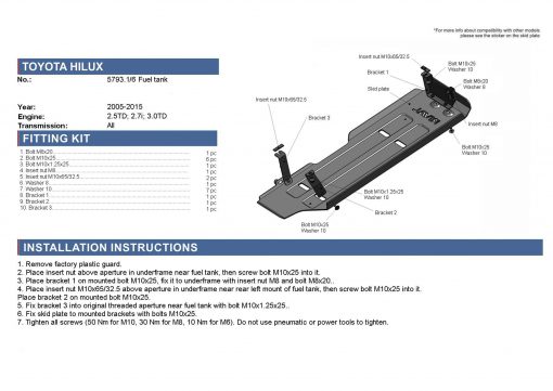 RIVAL Skid Plates Toyota Hilux - Afbeelding 19