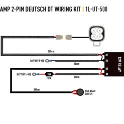 Alternative view of Lazer Lights - Single-lamp Wiring Kit / 2-pin / Deutsch DT / 12V