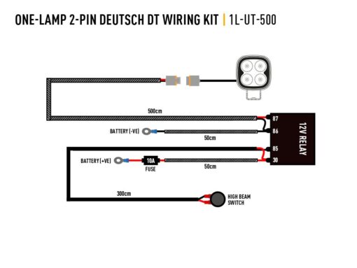 Lazer Lights - Single-lamp Wiring Kit / 2-pin / Deutsch DT / 12V - Afbeelding 2