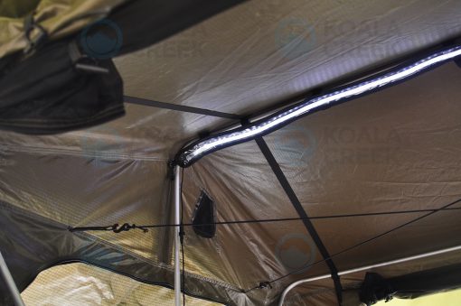 KOALA CREEK® - Rooftop tent 140 DELUX set : Anti-condensmat + bagagenet + 2 schoenzakken - LED 12 volt.