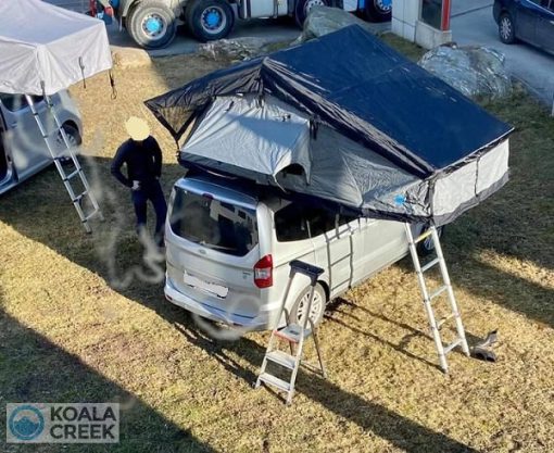 KOALA CREEK® – TEIDE 190L V2 daktent donker grijs met overdekte instap