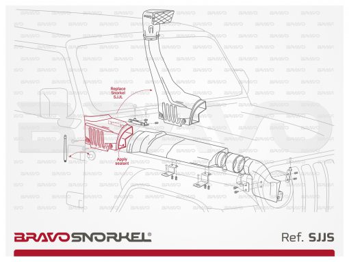 Bravo Snorkel Jeep Wrangler JL 2017+ LOWMOUNT ADDITION - Afbeelding 3