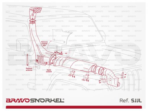 Bravo Snorkel Jeep Wrangler JL / JT 2017+ - Afbeelding 3