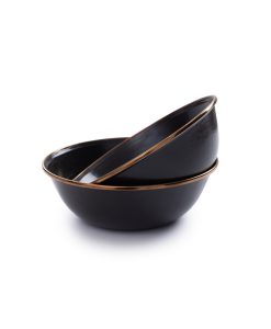 BAREBONES - BOWL/ENAMEL/SET 2 PCS CHARCOAL