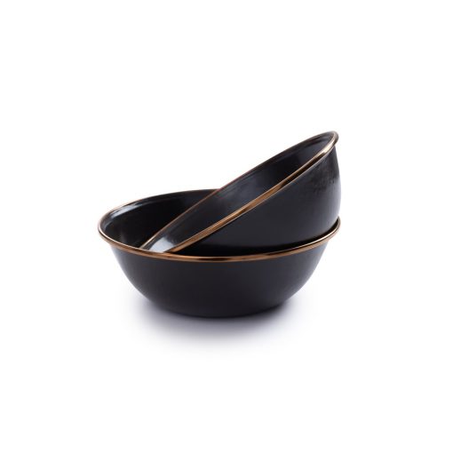BAREBONES - BOWL/ENAMEL/SET 2 PCS CHARCOAL