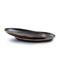 BAREBONES - PLATE/ENAMEL/SET 2 PCS CHARCOAL 27CM