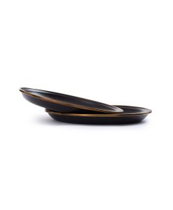BAREBONES - SMALL PLATE/ENAMEL/SET 2 PCS CHARCOAL 22CM