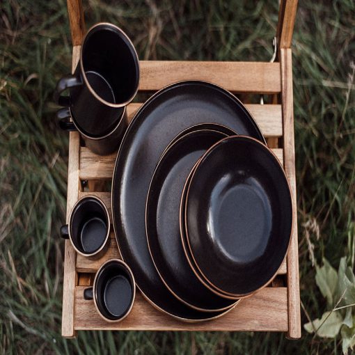 BAREBONES - SMALL PLATE/ENAMEL/SET 2 PCS CHARCOAL 22CM - Afbeelding 3