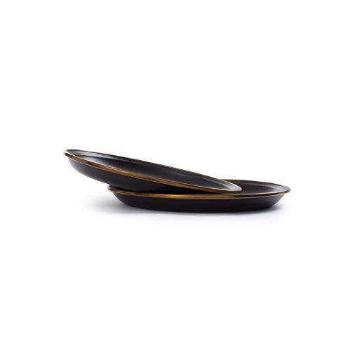 BAREBONES - SMALL PLATE/ENAMEL/SET 2 PCS CHARCOAL 22CM