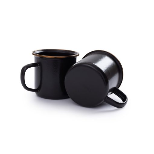 BAREBONES - CUP/ENAMEL/SET 2 PCS CHARCOAL