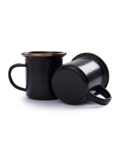 BAREBONES - ESPRESSO CUP/ENAMEL/SET 2 PCS CHARCOAL