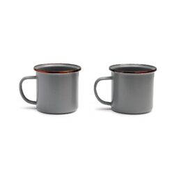 BAREBONES - CUP/ENAMEL/SET 2 PCS STONE GREY
