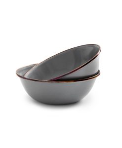 BAREBONES - BOWL/ENAMEL/SET 2 PCS STONE GREY