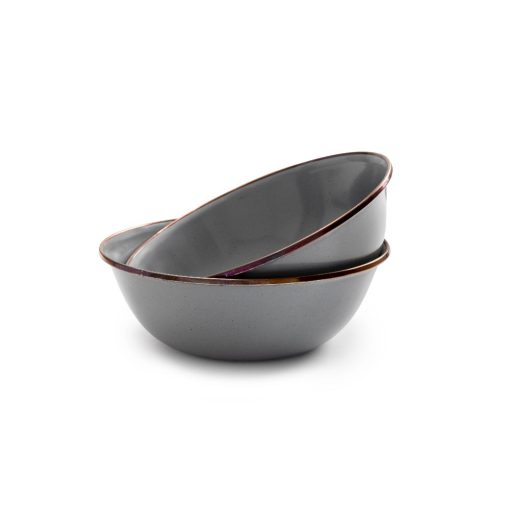 BAREBONES - BOWL/ENAMEL/SET 2 PCS STONE GREY
