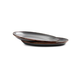 BAREBONES - PLATE/ENAMEL/SET 2 PCS STONE GREY 27CM