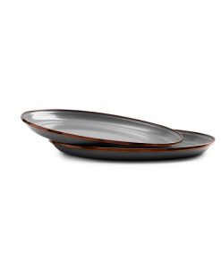 BAREBONES - SMALL PLATE/ENAMEL/SET 2 PCS STONE GREY 22CM