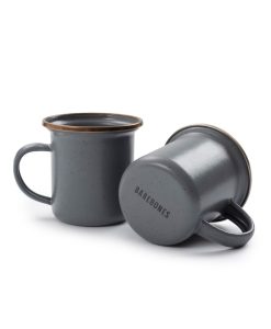 BAREBONES - ESPRESSO CUP/ENAMEL/SET 2 PCS STONE GREY