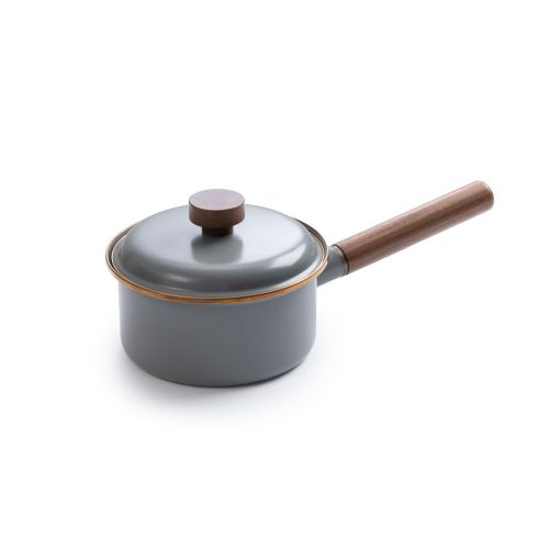 BAREBONES - SAUCEPAN/ENAMEL/STONE GREY