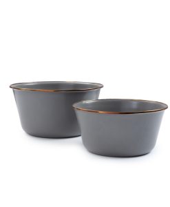 BAREBONES - MIXING BOWL/ENAMEL/SET 2 PCS STONE GREY