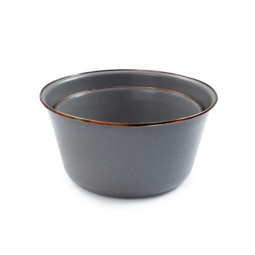 BAREBONES - MIXING BOWL/ENAMEL/SET 2 PCS STONE GREY - Afbeelding 4