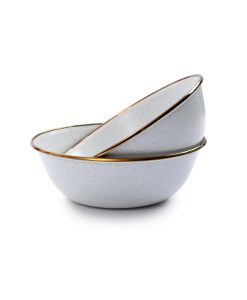 BAREBONES - BOWL/ENAMEL/SET 2 PCS EGG SHELL
