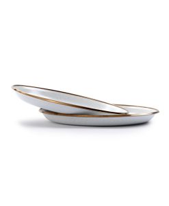 BAREBONES - SMALL PLATE/ENAMEL/SET 2 PCS EGG SHELL 22CM