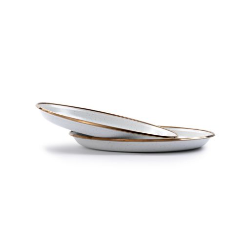 BAREBONES - SMALL PLATE/ENAMEL/SET 2 PCS EGG SHELL 22CM