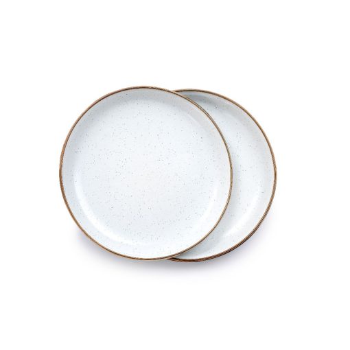 BAREBONES - SMALL PLATE/ENAMEL/SET 2 PCS EGG SHELL 22CM - Afbeelding 7