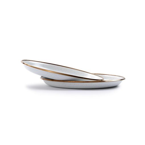 BAREBONES - SMALL PLATE/ENAMEL/SET 2 PCS EGG SHELL 22CM - Afbeelding 6