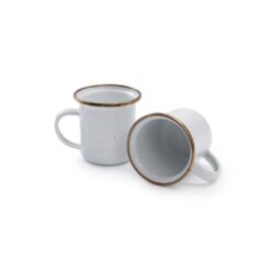 BAREBONES - ESPRESSO CUP/ENAMEL/SET 2 PCS EGG SHELL