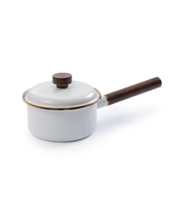 BAREBONES - SAUCEPAN/ENAMEL/EGG SHELL