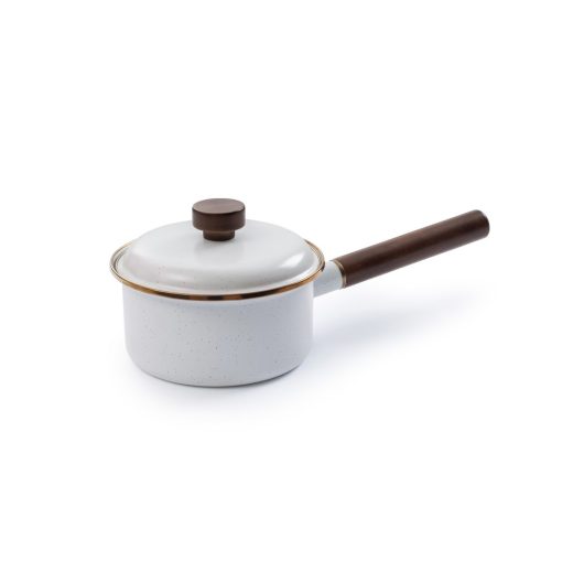 BAREBONES - SAUCEPAN/ENAMEL/EGG SHELL