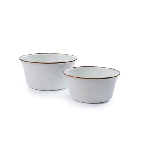 BAREBONES - MIXING BOWL/ENAMEL/SET 2 PCS EGG SHELL - Afbeelding 8