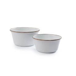 BAREBONES - MIXING BOWL/ENAMEL/SET 2 PCS EGG SHELL