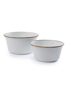 BAREBONES - MIXING BOWL/ENAMEL/SET 2 PCS EGG SHELL