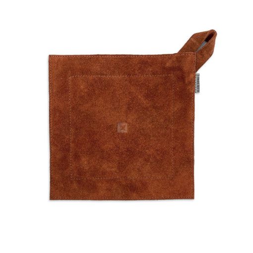 BAREBONES - LEATHER HOT PAD TERRACOTTA