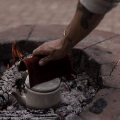 Alternative view of BAREBONES - LEATHER HOT PAD TERRACOTTA