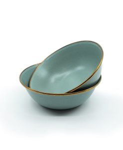 BAREBONES - BOWL/ENAMEL/SET 2 PCS GREEN