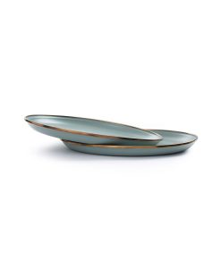 BAREBONES - PLATE/ENAMEL/SET 2 PCS GREEN 27CM