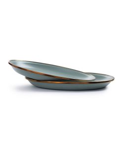 BAREBONES - SMALL PLATE/ENAMEL/SET 2 PCS GREEN 22CM