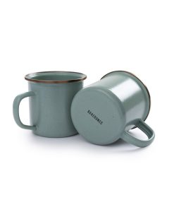 BAREBONES - CUP/ENAMEL/SET 2 PCS GREEN