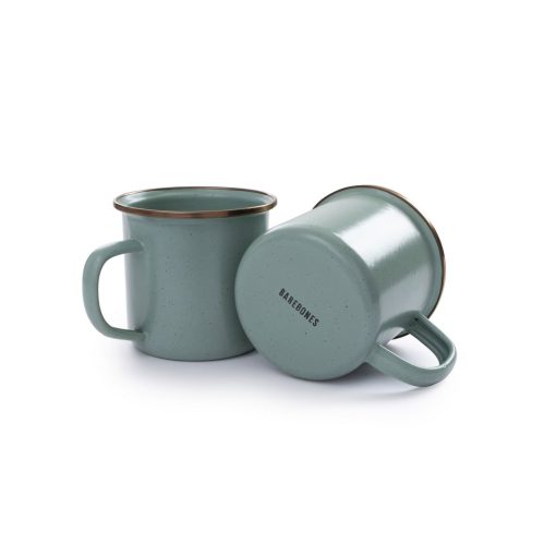 BAREBONES - CUP/ENAMEL/SET 2 PCS GREEN