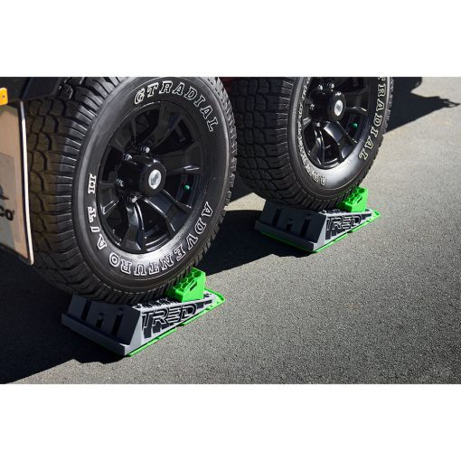 TRED GT DELUXE wiel levelling blokken met keg set (grijs-groen) - Afbeelding 2