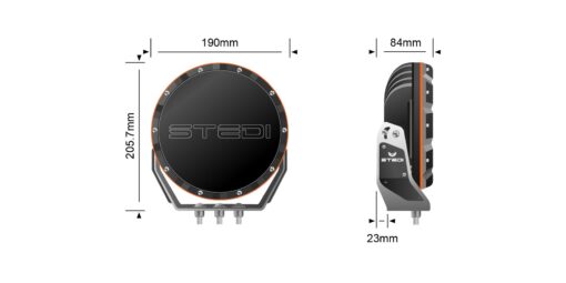 STEDI - Type-X Sport 7" LED Driving Light 3-Pack - Afbeelding 11