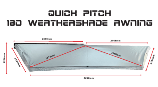 Quick Pitch - Weathershade 180° Awning / 2.6m - Afbeelding 5