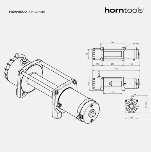 Horntools - Elektrische lier 4,3 ton Alpha - Afbeelding 10