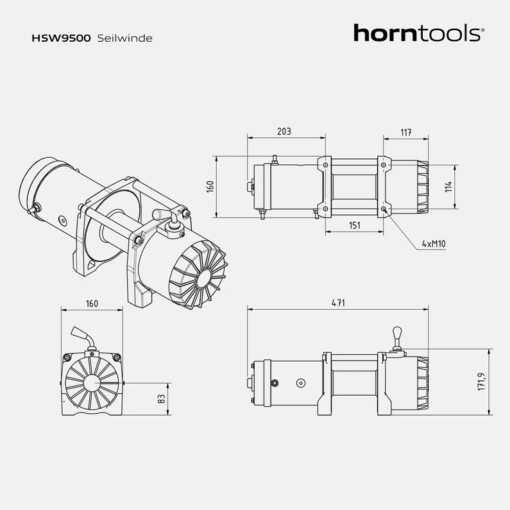 Horntools - Elektrische lier 4,3 ton Alpha Compact - Afbeelding 4