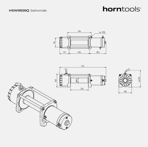 Horntools - Elektrische lier 4,3 ton Alpha Quick - Afbeelding 7