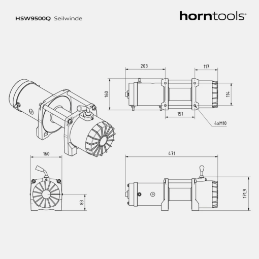 Horntools - Elektrische lier 4,3 ton Alpha Quick Compact - Afbeelding 3